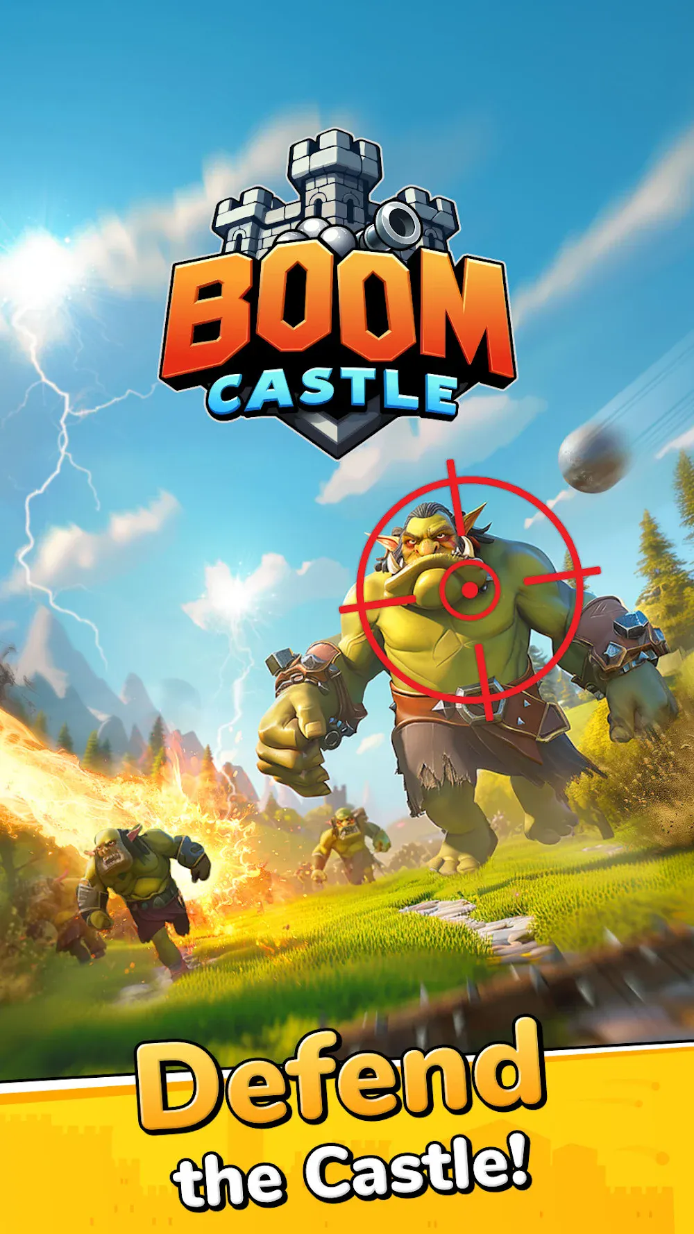 Imagem de apresentação do Boom Castle com a muralha e o vale em fundo